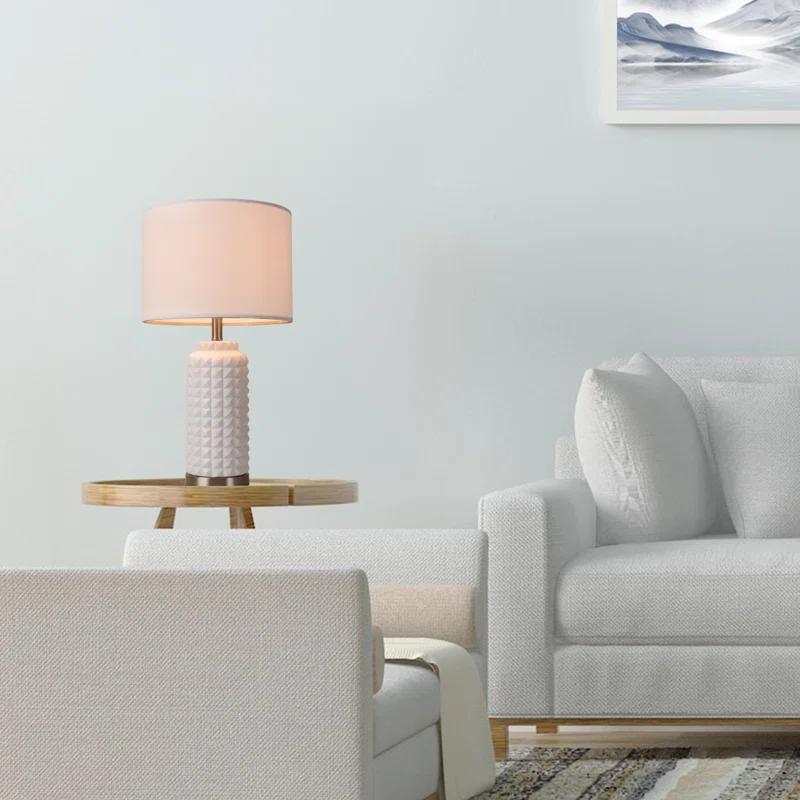 SIMPOL HOME SIMPOL HOME 25 in. Ceramic Table Lamp with Natural White Linen Shade (Set of 2)