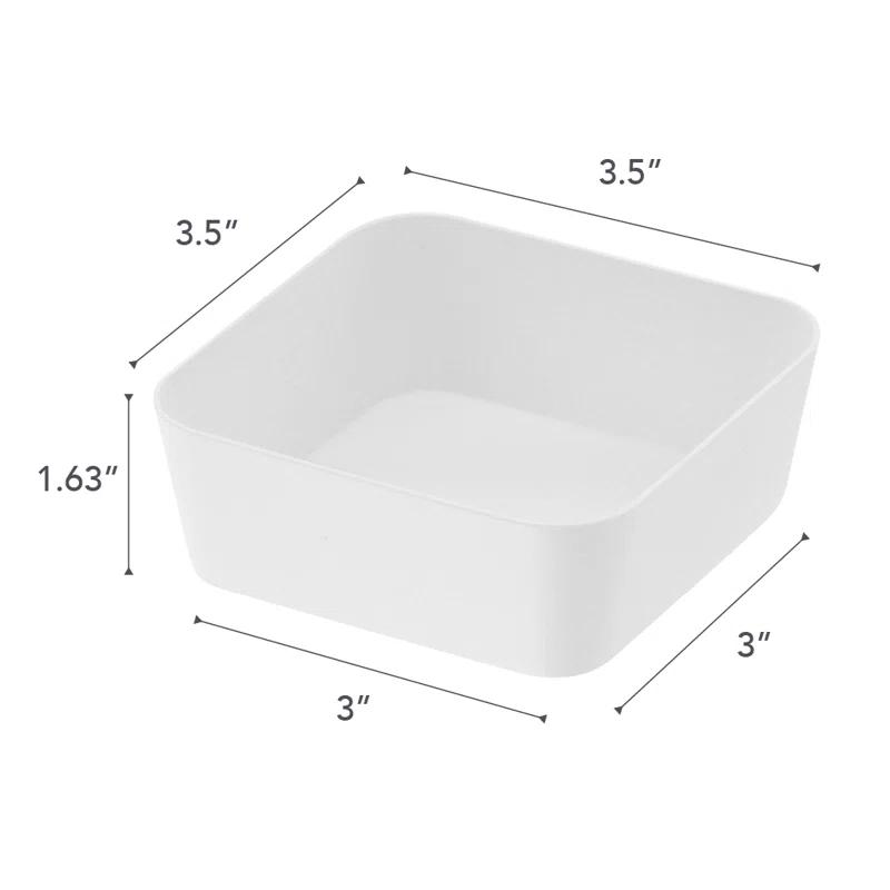 Yamazaki Petite White Steel Vanity Organizer Tray 3.5"