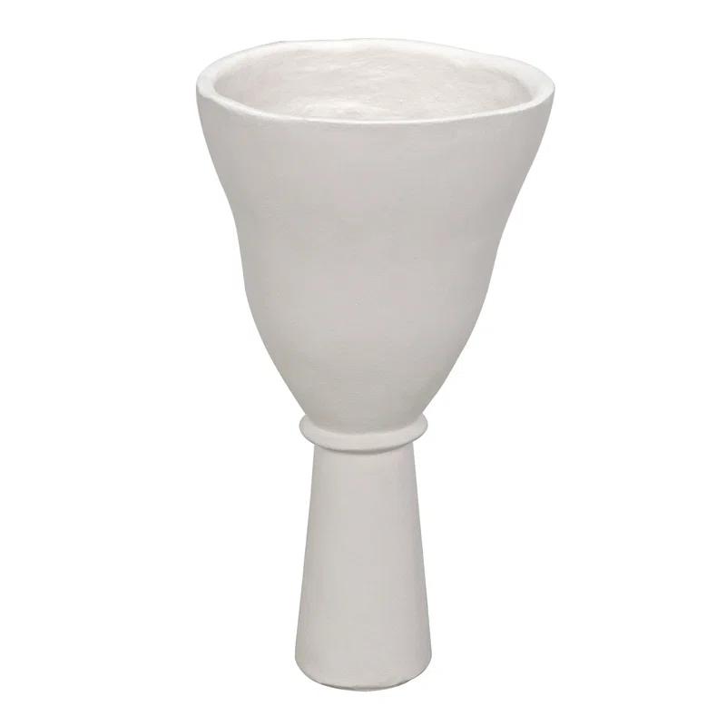 Handcrafted White Fiber Cement Decorative Floor Vase