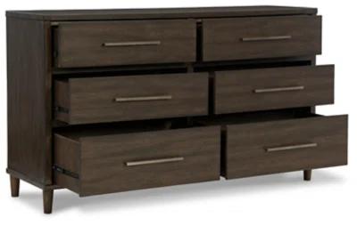 Mid-Century Modern 60" Brown Dresser with Dovetail Drawers