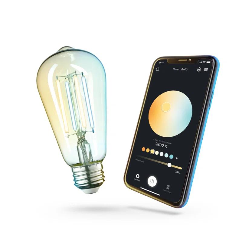 Smart 60W Amber Glass Tunable White Edison LED Bulb