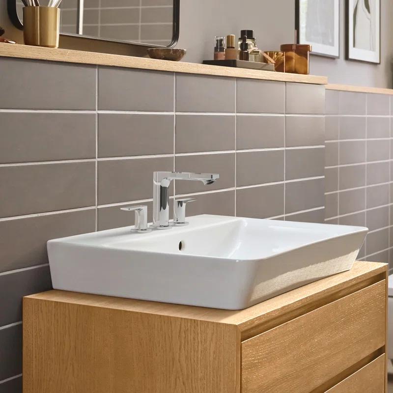 Rebris E Chrome Widespread Bathroom Faucet with Pop-Up Drain