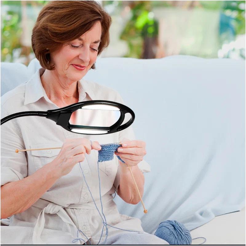 Brightech Pro 44 in. Industrial 2.25X Magnifying LED Floor Lamp with Adjustable Gooseneck Head