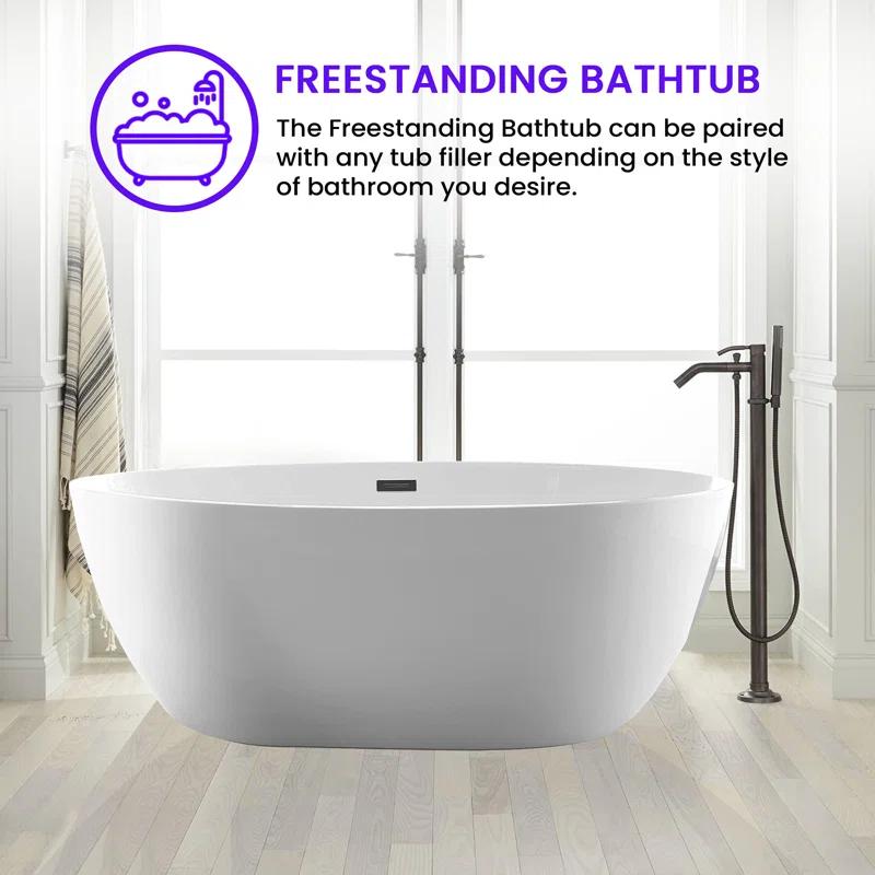 Freestanding Soaking Acrylic Bathtub