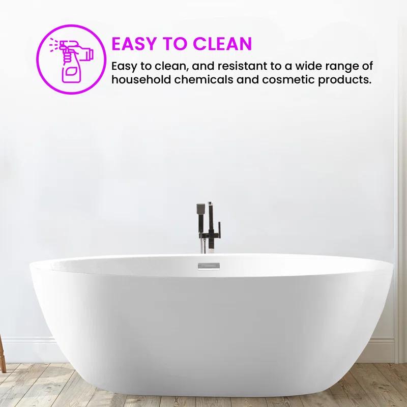 Freestanding Soaking Acrylic Bathtub