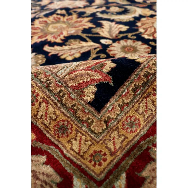 Hand-Knotted Red Wool 9'1" x 12'1" Rectangular Area Rug