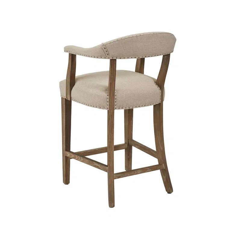 Wyatt Beige Wood Transitional Counter Stool