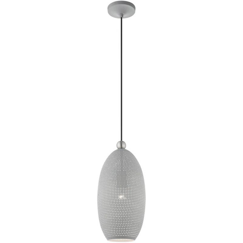 Dublin Nordic Gray and Brushed Nickel 1-Light LED Pendant