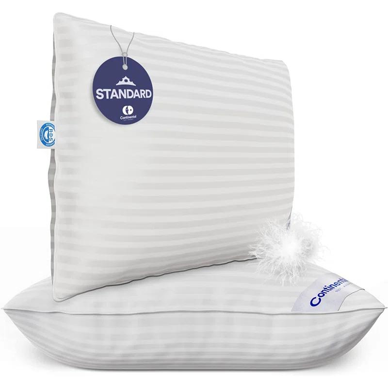 Continental Mfg. Co. Superior Down 700 Fill Power Hungarian White Goose Down Pillow, 2 Pack (Set of 2)