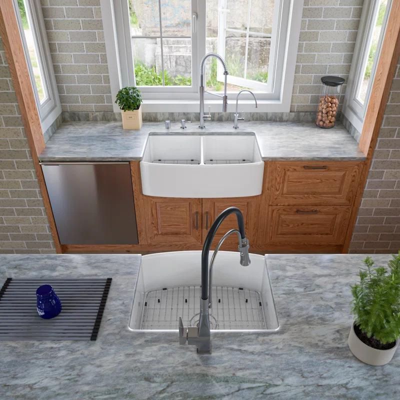 24'' L Flush Single Bowl Fireclay Kitchen Sink