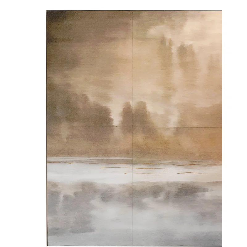 Taupe and Slate Lacquer Cloudscape Wall Art