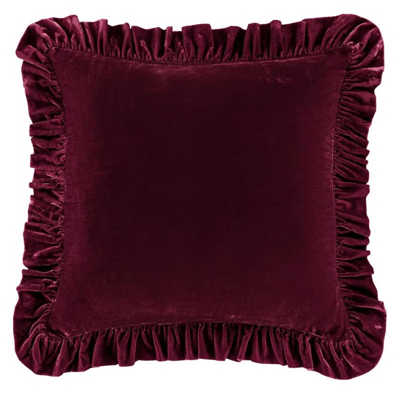 Stella Faux Silk Velvet Classic Chic Modern Rustic Ruffled Euro Sham