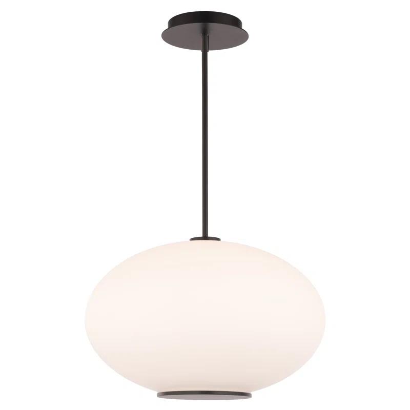 Eclipse 16'' Black Modern LED Globe Pendant with Dimmable Light