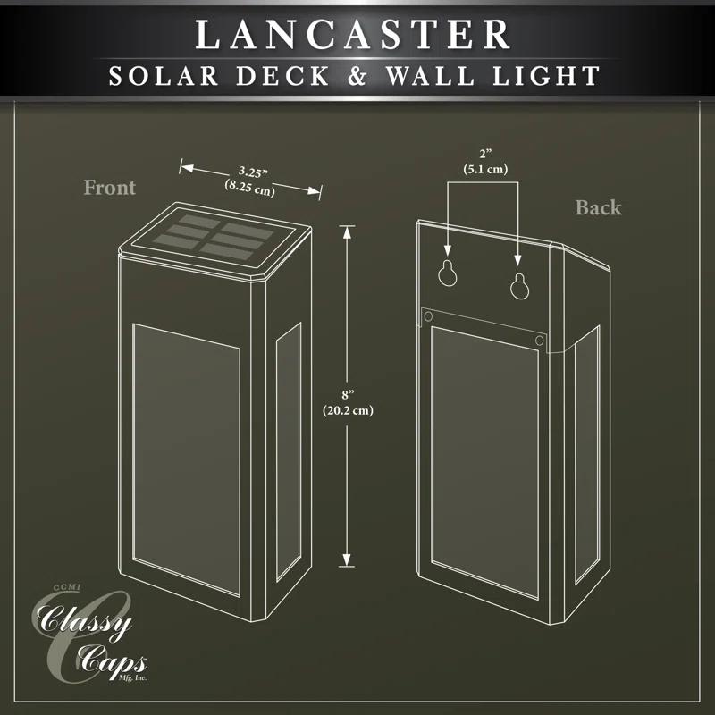 Classy Caps Black Powder Coated Aluminum Solar Powered Integrated LED Metal Deck Light (Set of 2)