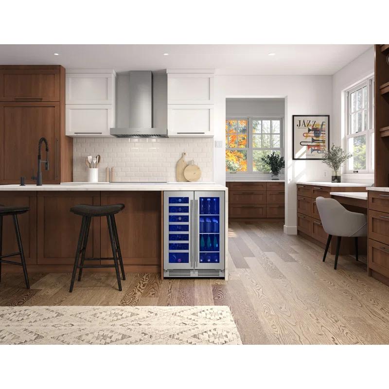 Zephyr Zephyr Presrv 24" 21-Bottle and 64-Can Dual Zone Wine and Beverage Cooler