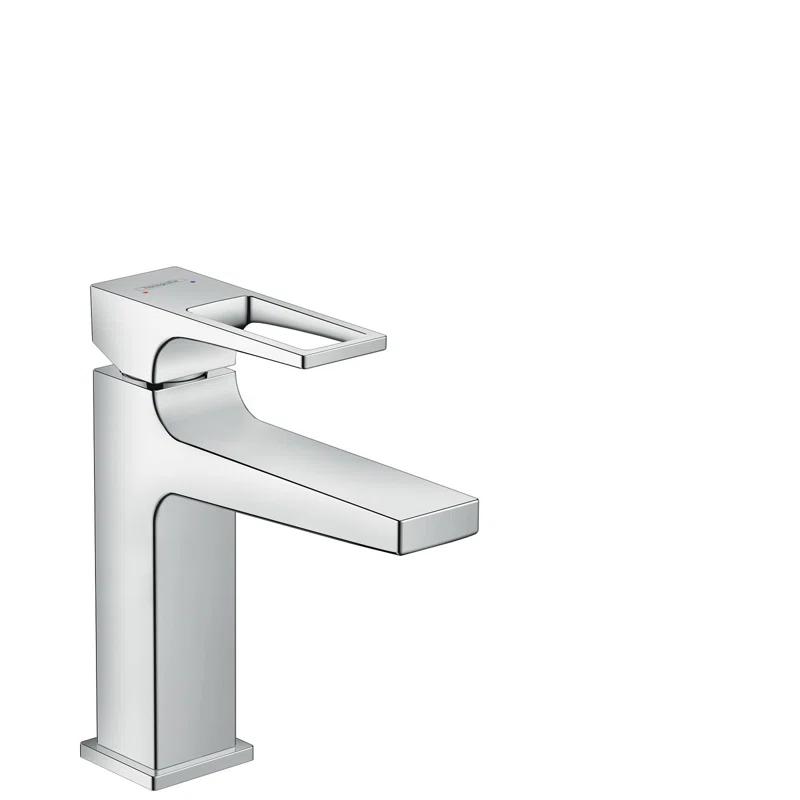 Metropol Brushed Nickel Modern Single Hole Brass Bathroom Faucet