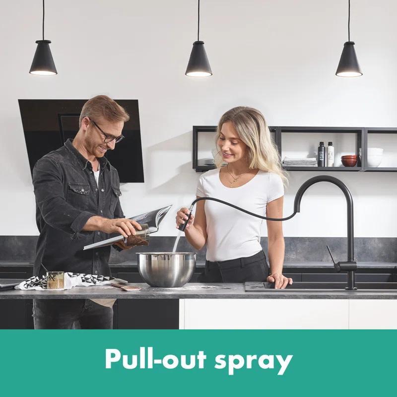 hansgrohe Talis N HighArc Kitchen Faucet, O-Style 2-Spray Pull-Down, 1.75 GPM
