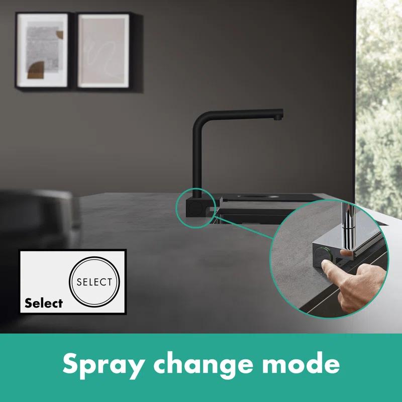 Modern Chrome Pull-Out Kitchen Faucet with Laminar and SatinFlow Spray