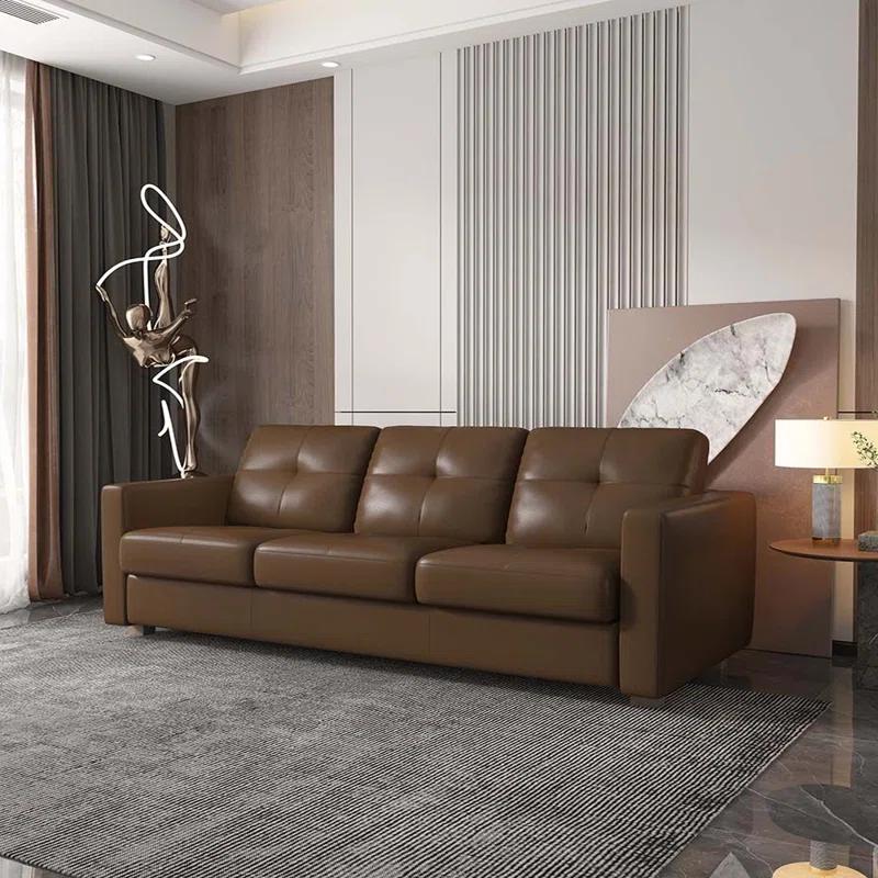 A&J Homes Studio 80.6'' Leather Sleeper Sofa