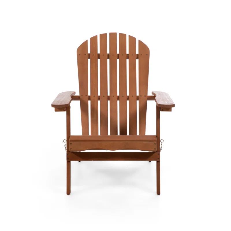 Eucalyptus Wood Adirondack Chair with Wide Arms in Natural