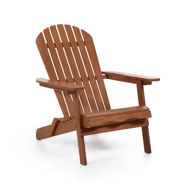 Eucalyptus Wood Adirondack Chair with Wide Arms in Natural