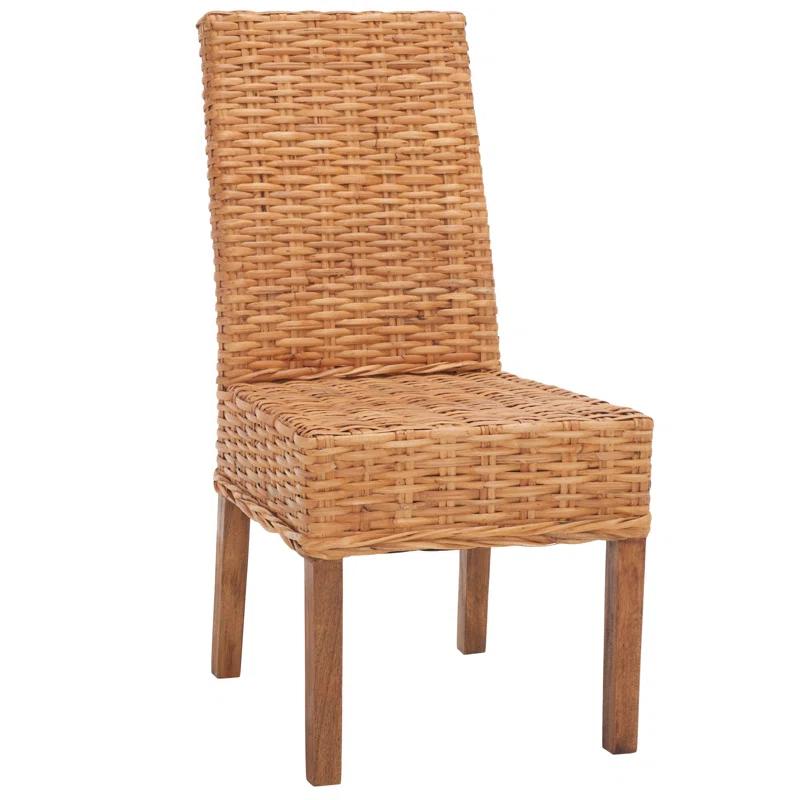 Parsons Transitional Honey Oak Cane Side Chair