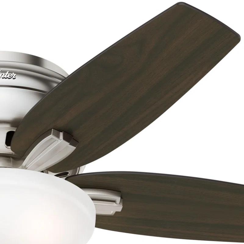 Newsome 42" 5 - Blade Traditional Flush Mount Indoor Ceiling Fan with Lights and Pull Chains