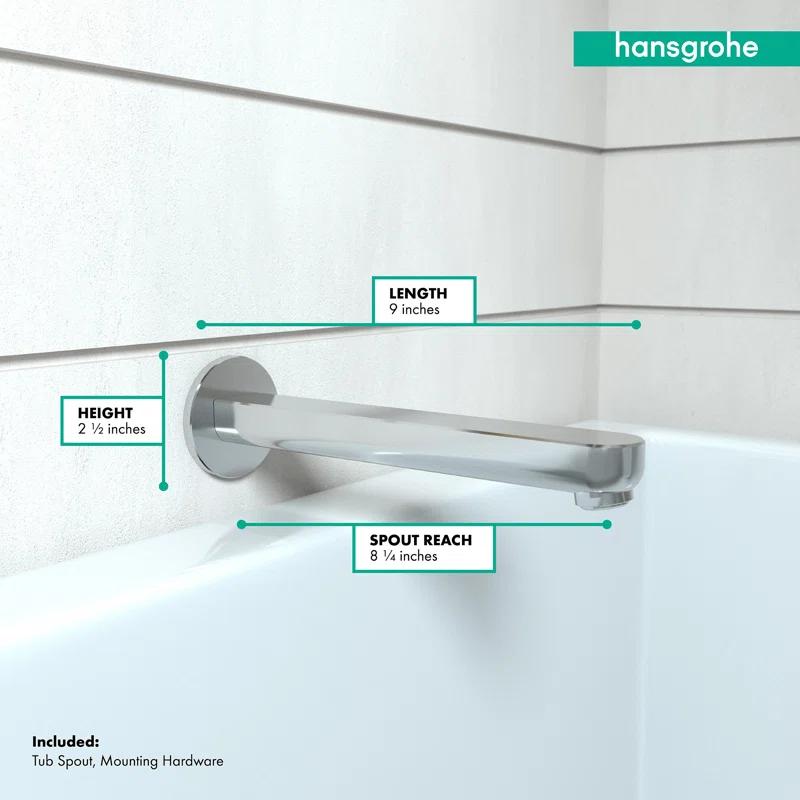 Chrome Wall Mounted Tub Spout with Diverter, Universal Fit