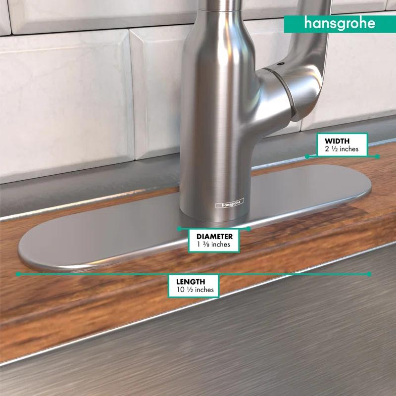 Hansgrohe 10" Steel Optik Modern Kitchen Base Plate