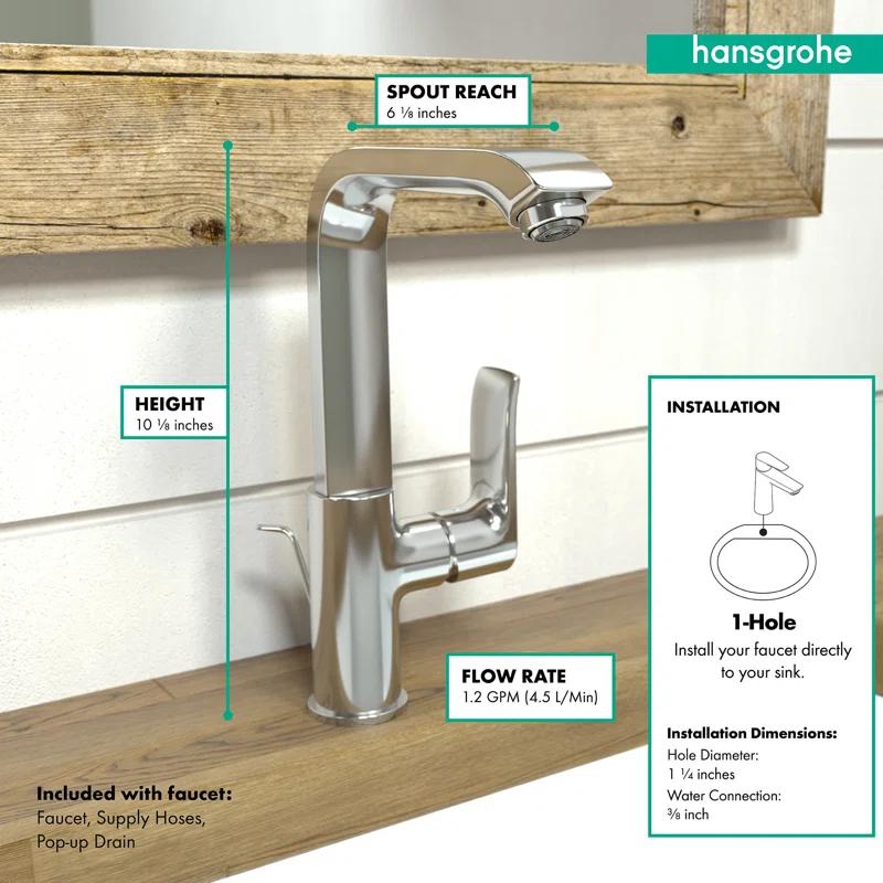Modern Brushed Nickel Single Hole Vessel Faucet with Eco-Friendly Design