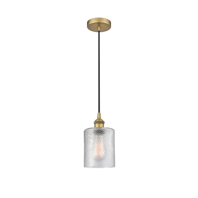 Brushed Brass Mini Drum LED Indoor/Outdoor Pendant