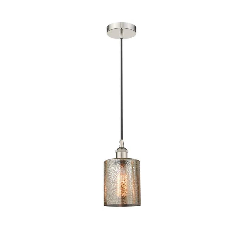 Edison Mini Drum 8'' Polished Nickel Indoor/Outdoor Pendant