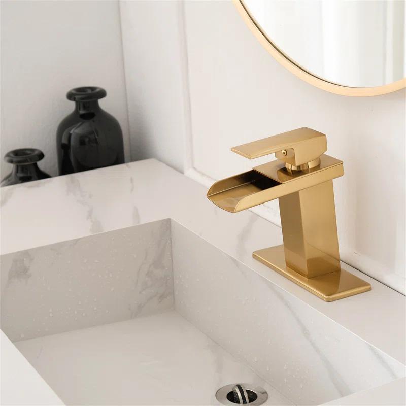 Single-Hole Single-handle Bathroom Faucet with Drain Assembly