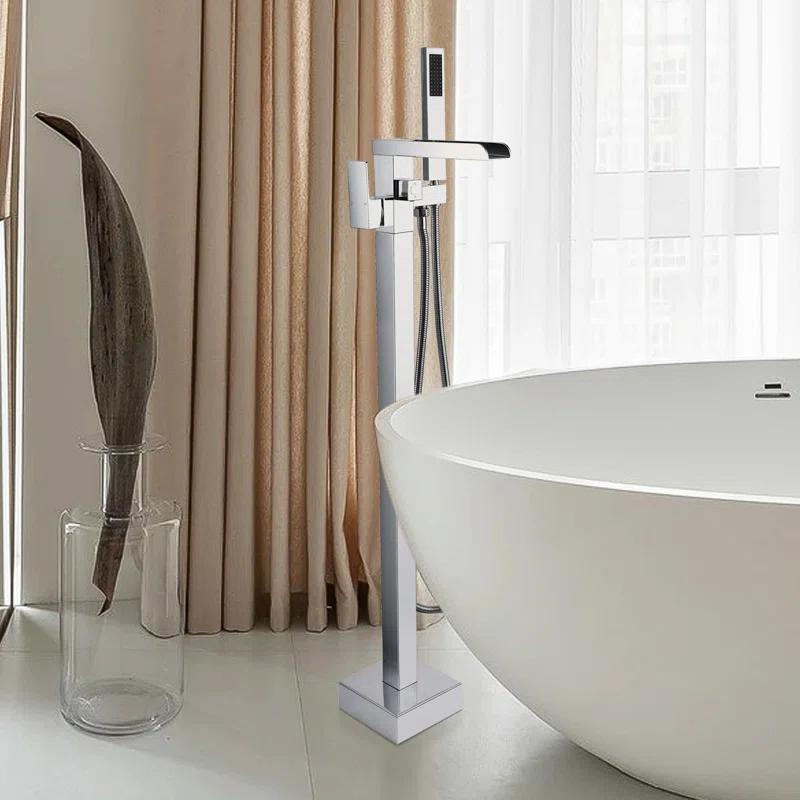 1 Handle Bathroom Freestanding Tub Filler with Diverter