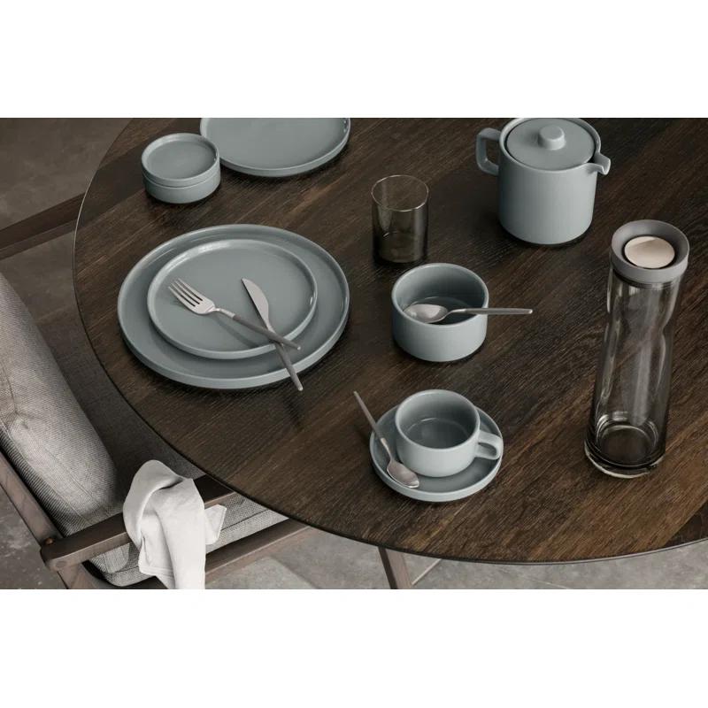 Pilar Round Mirage Gray Ceramic Serving Platter