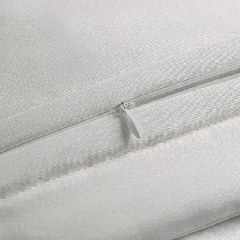 Neoclassical Gray Matte Satin Queen Quilt Set with Engineered Embroidery