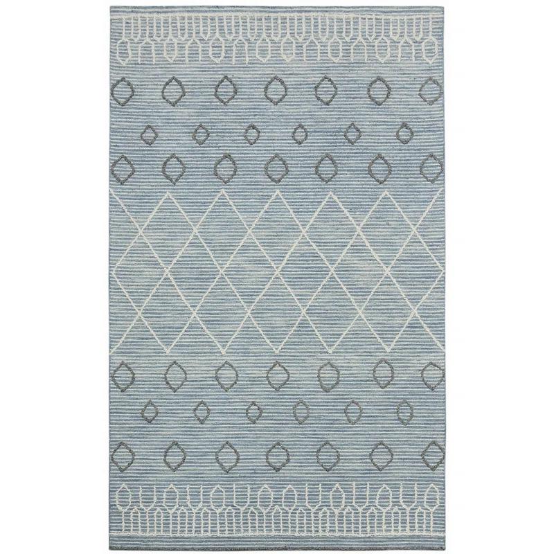 Handmade Tufted Blue Wool Scatter Rug 2' x 3'