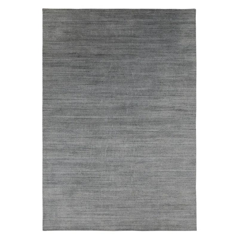 Elegant Silver 8' x 10' Hand-Knotted Wool & Viscose Area Rug