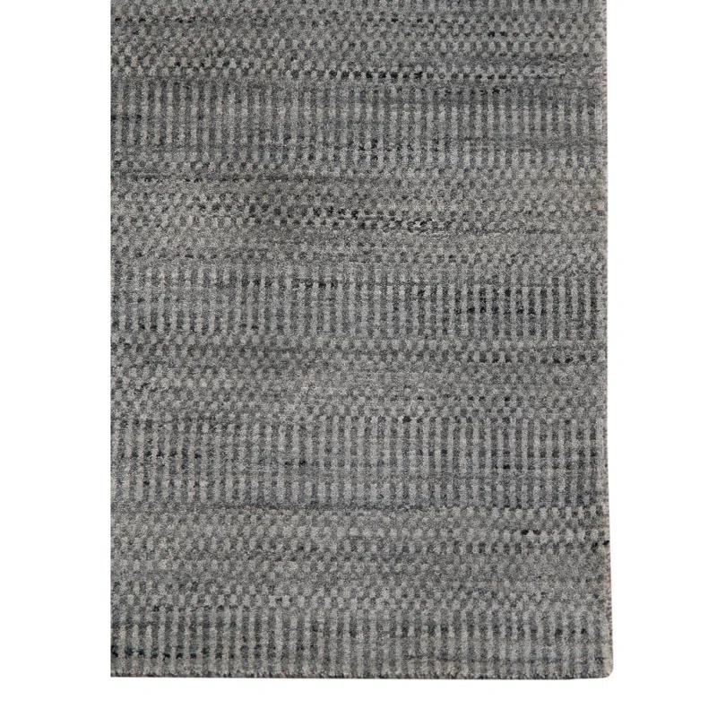 Elegant Silver 8' x 10' Hand-Knotted Wool & Viscose Area Rug