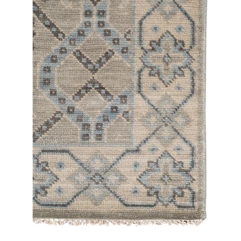AMER Rugs Blu Drayer Oriental Hand-Knotted Wool Silver Area Rug