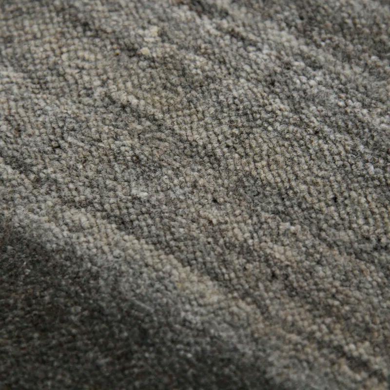 Handmade Contemporary Gray Stripe Wool-Viscose Blend Area Rug 5' x 8'