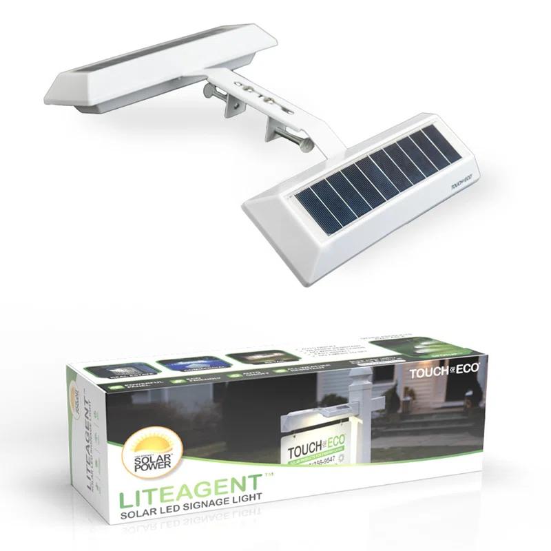Touch of ECO LITEAGENT - Solar LED for Post & Sign Lighting - Includes Adjustable Mounting Bracket (Set of 2)