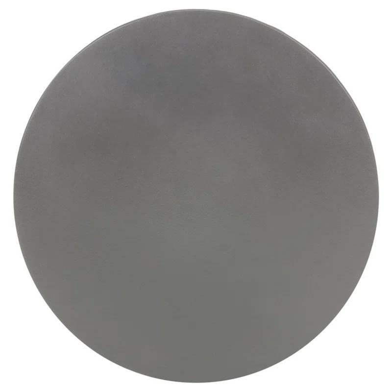 Transitional Aishi 14" Round Acrylic Gray-Brown Accent Table