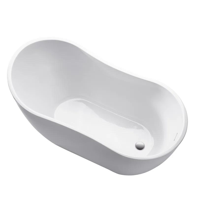 54" X 28" Freestanding Soaking Acrylic Bathtub