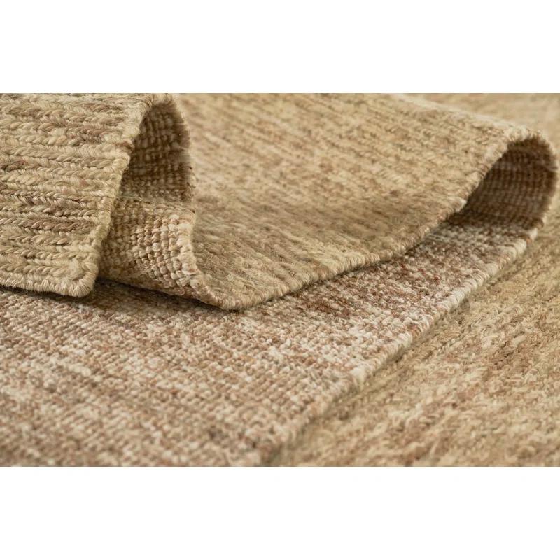 Torquay 5' x 8' Handwoven Jute and Wool Round Rug - Natural