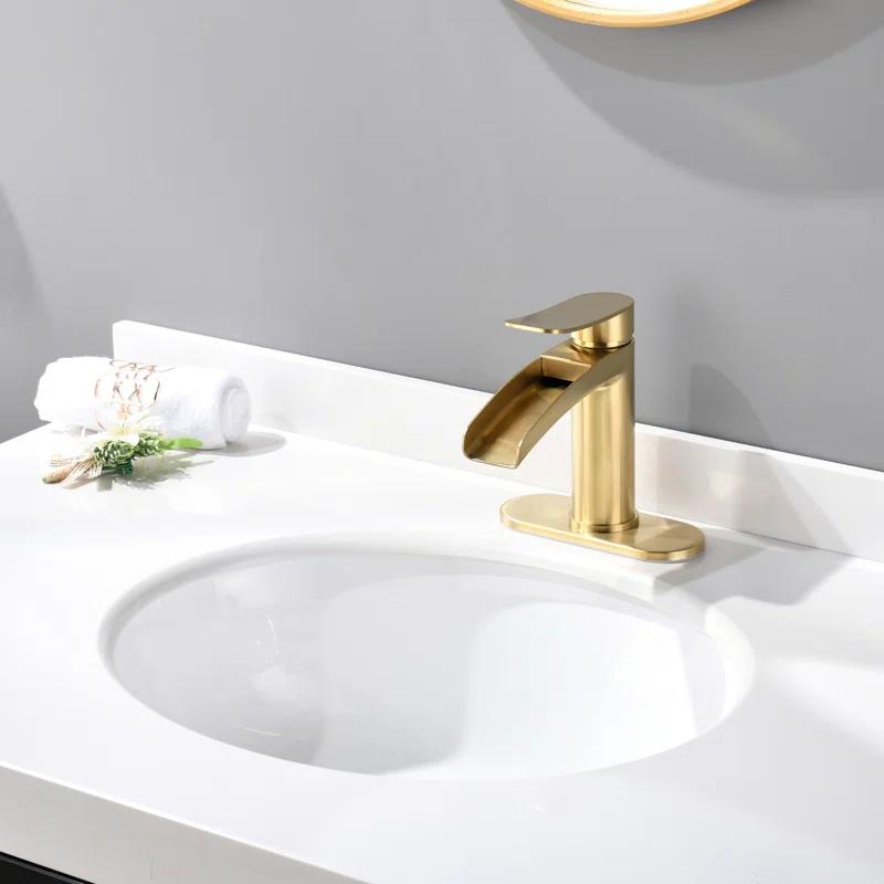 Single-Hole Single-handle Bathroom Faucet with Drain Assembly