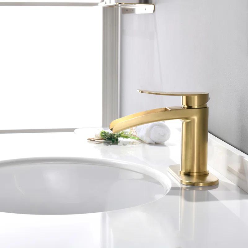 Single-Hole Single-handle Bathroom Faucet with Drain Assembly