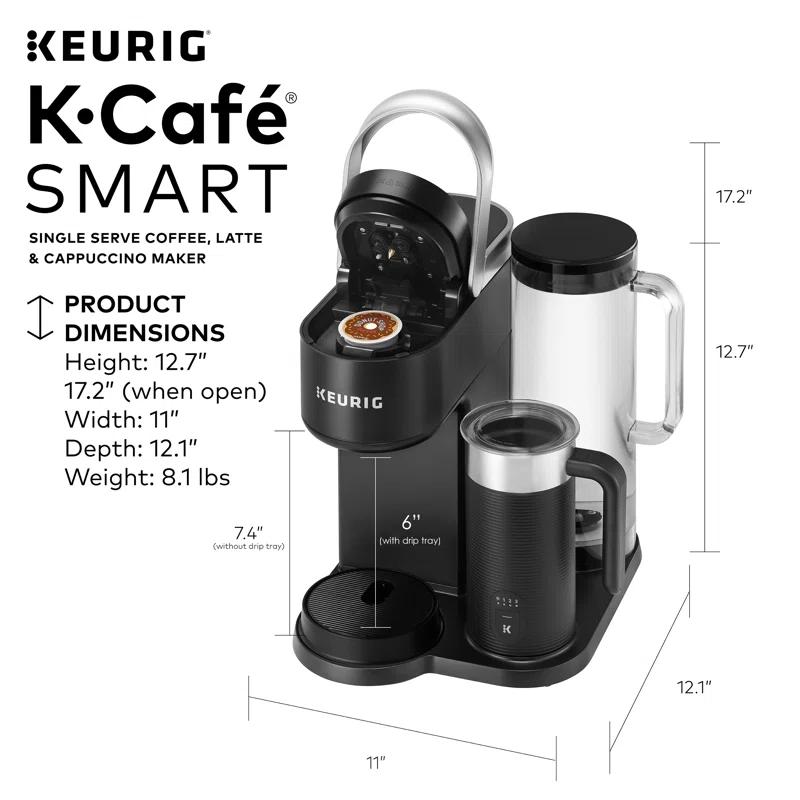 Black Smart Drip Coffee Maker with Brew Strength Selector