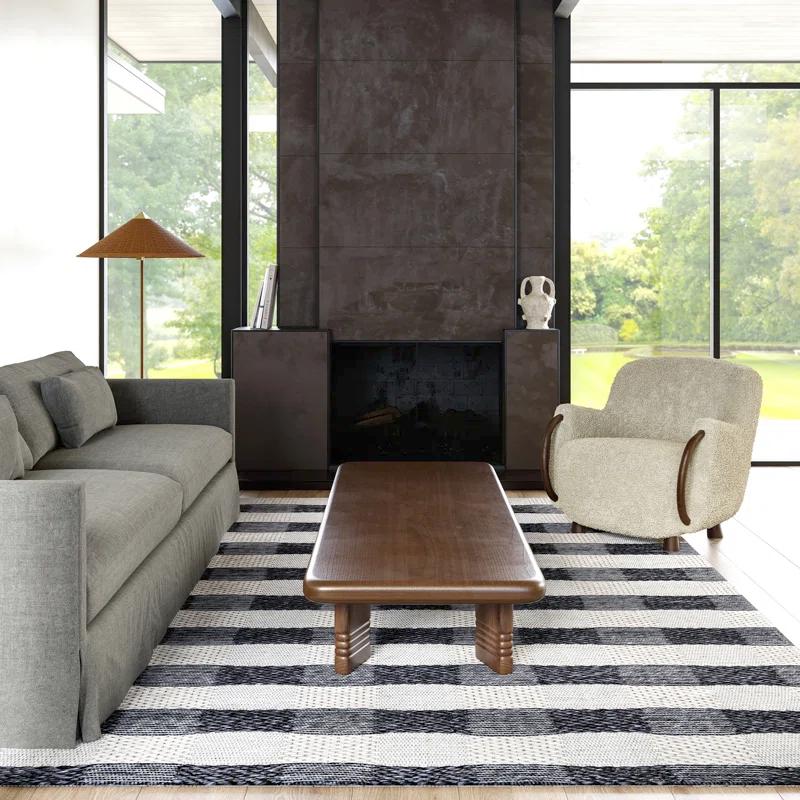 Sophie 6' x 9' Easy Care Striped Gray Wool Area Rug