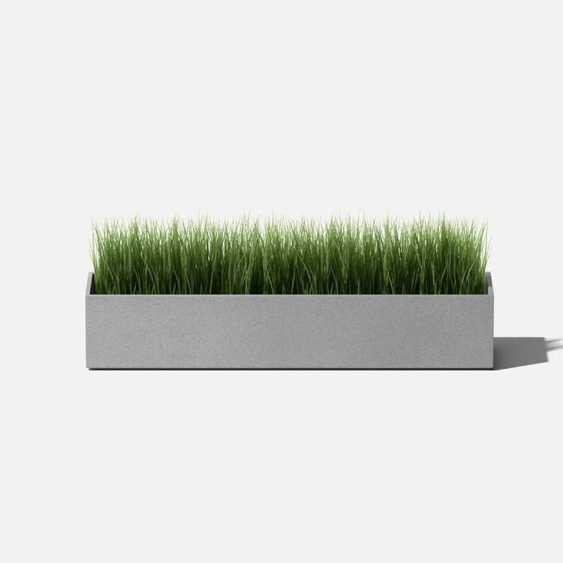 Geo Series 16" Grey Stone-Plastic Composite Planter Box